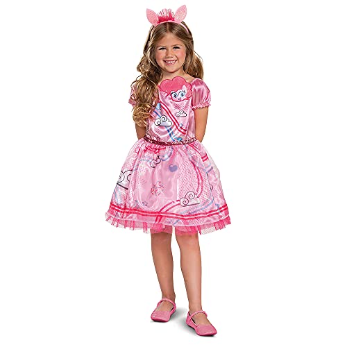 Pinkie Pie Costume for Girls, Official My Little Pony Tutu Dress, Chibi Style Character Outfit, Kids Size Small (4-6x) Multicolored