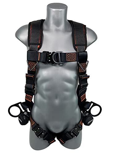 Frontline 105CFTB Combat Vest Style Harness with Front Side D-Rings and Suspension Trauma Straps | OSHA & ANSI Complaint (Universal Size)
