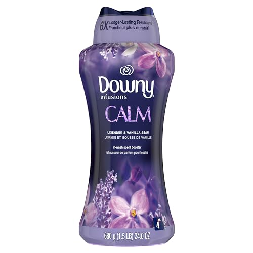 Downy Infusions In-Wash Laundry Scent Booster Beads, CALM, Soothing Lavender and Vanilla Bean, 24 oz