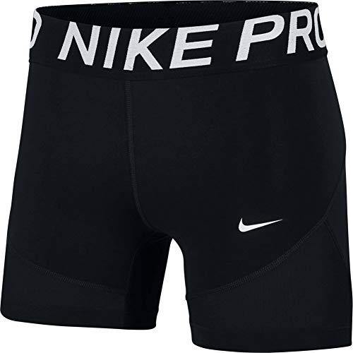Nike Women's Pro 5' Training Short (Black/White, Medium)