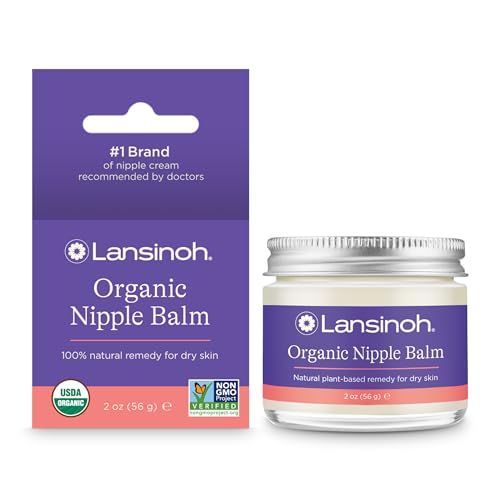Lansinoh Organic Nipple Butter, Nipple Cream Safe for Breastfeeding Baby, Postpartum Essentials for Mom, 2 Ounces