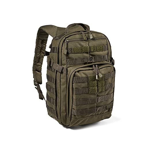 5.11 Tactical Backpack – Rush 12 2.0 – Military Molle Pack, CCW and Laptop Compartment, 24 Liter, Small, Style 56561, Ranger Green