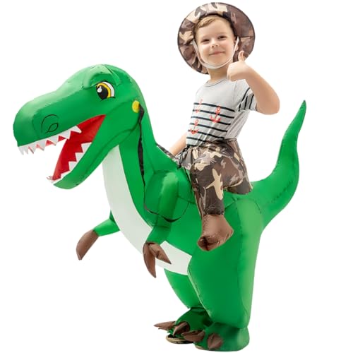 GOOSH Inflatable Dinosaur Costume for Kids Halloween Costumes Boys Girls 48IN Funny Blow up Costume for Halloween Party Cosplay