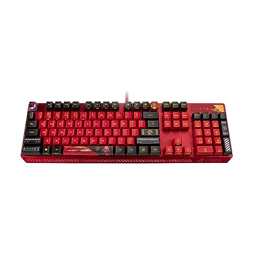 ROG Strix Scope RX EVA-02 Edition, 100% RGB Gaming Keyboard, ROG RX Red Optical Mechanical Switches, IP57 Water Resistance, USB Passthrough, Wider Ctrl Key, Stealth Key, Macro Support, EVA-themed