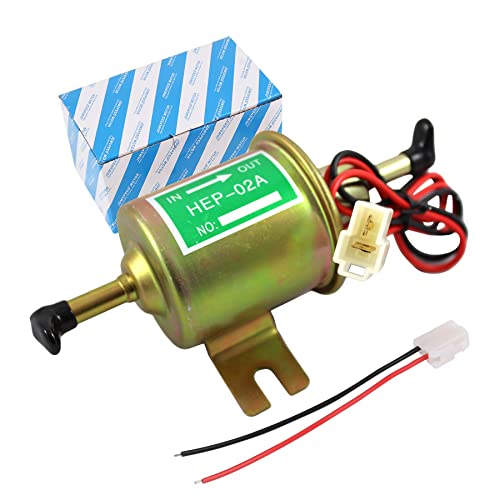 Universal Electric Fuel Pump Kit 12v 3-6 PSI Low Pressure with Fuel Filter 6.56 FT 5/16' ID Fuel Line Replacement For Carburetor Lawn Mower Gas Diesel Fuel Transfer Pump