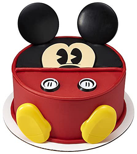 DecoSet Disney Mickey Mouse Cake Topper, 7-Piece Topper Set with Ears, Eyes, Buttons and Shoes, Made of Food-Safe Plastic, Multiple, 1 SET