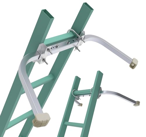 Ladder Stabilizer,Extended Ladder Stabilizer Accessory for Roof Gutter＆Wall,Ladder Stand-Off Aluminum Wing Span/Wall Ladder Standoff with Non-Slip Rubber Bottom pad.(Patent Pending)