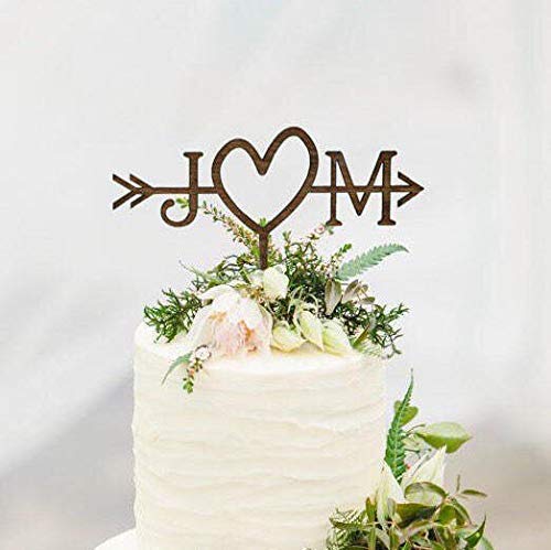 Rustic Wedding Arrow Cake Topper | Decoration | Beach wedding | Bridal Shower | Initials Cake Topper | Rustic Country Chic Wedding Top