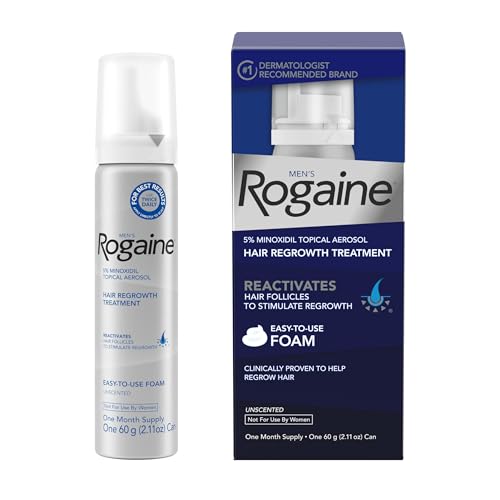 Men’s Rogaine 5% Minoxidil Topical Foam, One Month Supply