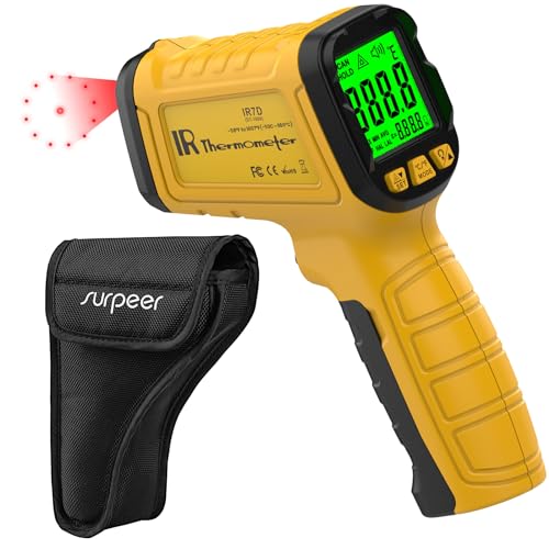 IR-1000 Infrared Thermometer Temperature Gun, -58°F to 1807°F,30:1 Distance Ratio, Digital Laser IR Pyrometer High Temp Gun for Cooking, Pizza Oven, Engine, Kilns, Forges, Industry, Home Repair