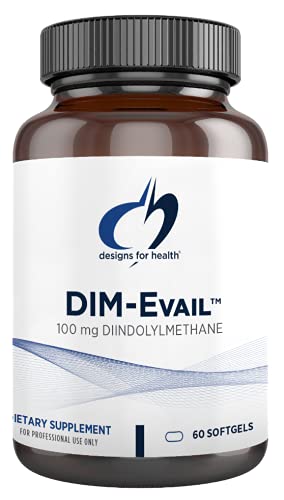 Designs for Health DIM-Evail - 100mg Diindolylmethane Supplement - Enhanced Absorption Technology DIM Supplement - May Support Healthy Estrogen Metabolism - Gluten Free + Non-GMO (60 Softgels)