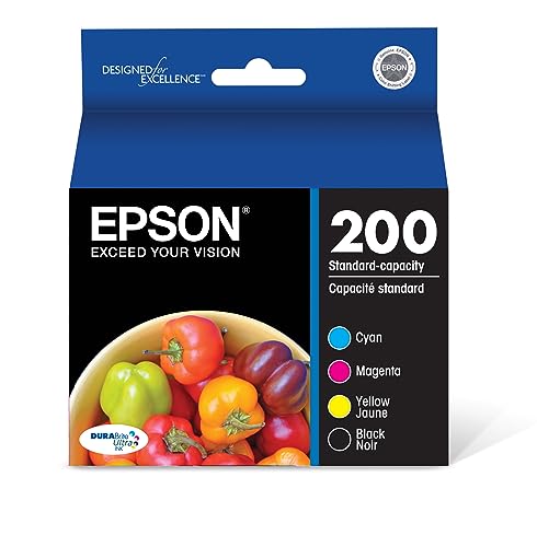 EPSON 200 DURABrite Ultra Ink Standard Capacity Black & Color Cartridge Combo Pack (T200120-BCS) Works with WorkForce WF-2520, WF-2530, WF-2540, Expression XP-200, XP-300, XP-310, XP-400, XP-410