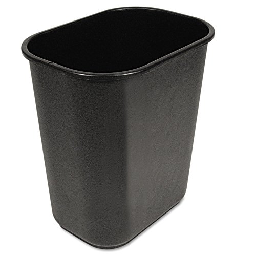 Boardwalk 3485202 28 qt. Plastic Soft-Sided Wastebasket - Black