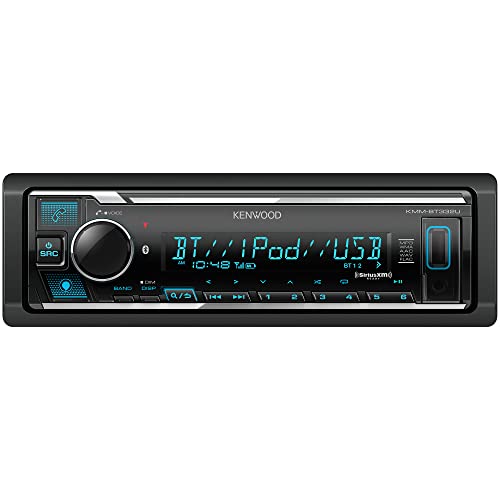 KENWOOD KMM-BT332U Bluetooth Single DIN Car Stereo with USB Port, AM/FM Radio, MP3 Player, Multi Color LCD, Detachable Face, Built in Amazon Alexa, Compatible with SiriusXM Tuner