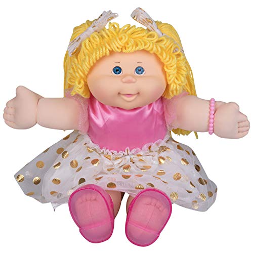 Cabbage Patch Kids Classic Doll with Real Yarn Hair, 16' - Original Vintage Retro Style Adoptable Baby Doll - Officially Licensed - Gift for Girls - Blonde/Blue Eyes