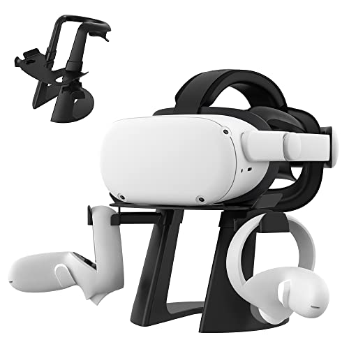 KIWI design VR Stand Compatible with Rift/Rift S/GO/HTC Vive/Vive Pro/Valve Index VR Headset and Touch Controllers (Black)