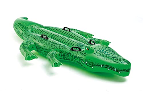 INTEX Giant Gator Inflatable Pool Float: Animal Pool Toy For Kids – 2 Heavy-Duty Handles – 176lb Weight Capacity – 80' x 45' – For Ages 3+