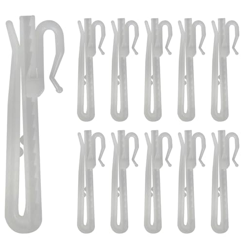50 PCS Plastic Curtain Hooks, Adjustable Pinch Pleat Hooks, Ratchet System Pinch Pleat Curtain Hooks Pinch Pleated Curtain Drapery Pin Hook (85mm Plastic Adjust Hook)