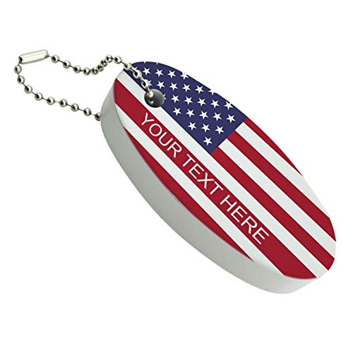 GRAPHICS & MORE American USA Flag Personalized Custom Floating Keychain Oval Foam Fishing Boat Buoy Key Float