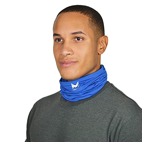 MISSION Cooling 12-in-1 Neck Gaiter, Blue - Lightweight & Durable - Cools Up to 2 Hours - UPF 50 Sun Protection - Machine Washable