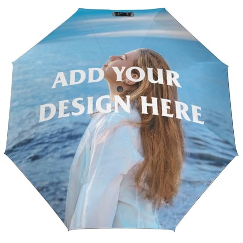 DSLFBM Personalized Umbrellas, Custom Umbrellas with Photo Text Image, for Family, Friends, Birthday, Christmas, Valentine's Day, Customized Gift, External Printing