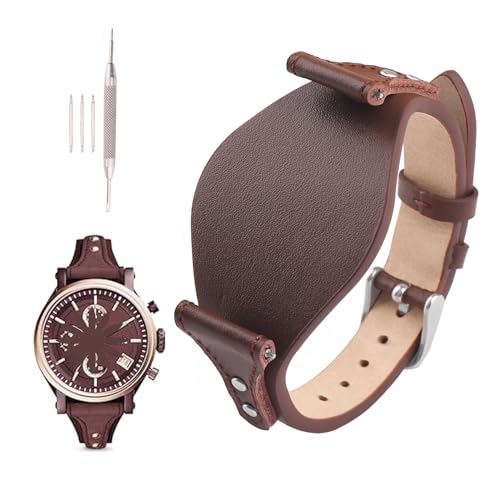 XIW Compatible for 18mm Fossil ES4286 ES4114 ES4113 ES3838 ES3748 ES3625 ES3616 ES3615 Leather Watch Band Replacement for women Wirstband Strap men Bracelet, Brown