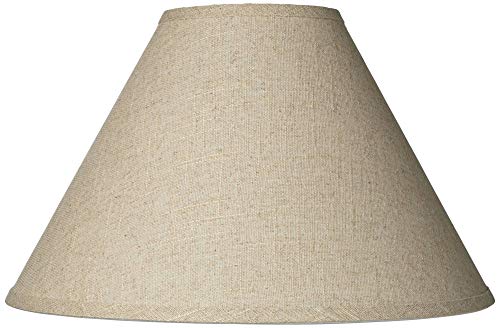 6' Top x 17' Bottom x 11 1/2' High x 11 1/2' Slant Lamp Shade Replacement Large Beige Brown Empire Round Rustic Farmhouse Western Fine Burlap Fabric Spider Harp Finial - Springcrest