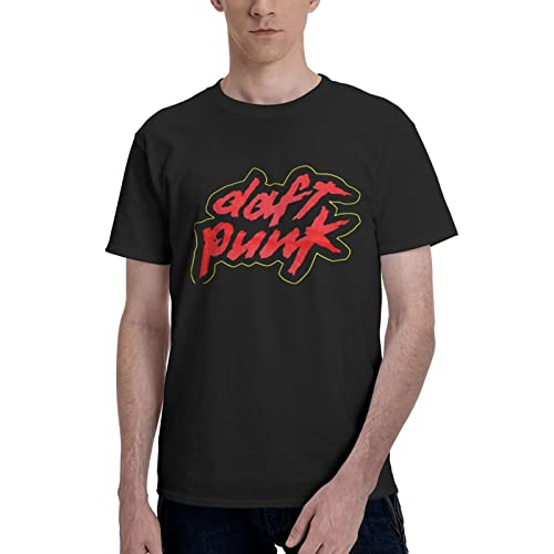 American Disco Daft Music Punk Youth & Adult Men Guys Men Short-Sleeve T Shirts, Crew Neck Tops Funny T Shirt Casual Fitness Custom Tees Clothes - Large Black