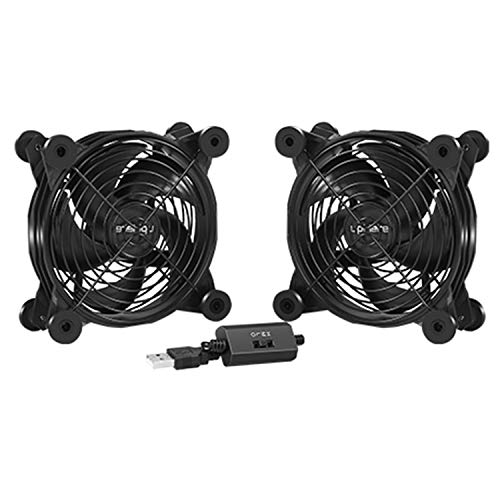 upHere U1204 120mm USB Fan with 3 Adjustable Wind speeds Compatible for Computer / PS4 / TV Box/AV Cabinet