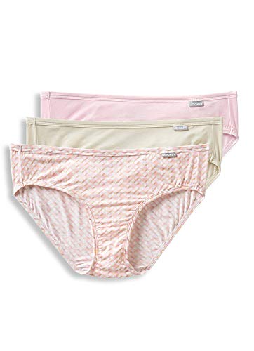 Jockey Women's Underwear Supersoft Bikini - 3 Pack, Pastel Pinwheel/Sand/Frosty Pink, 6