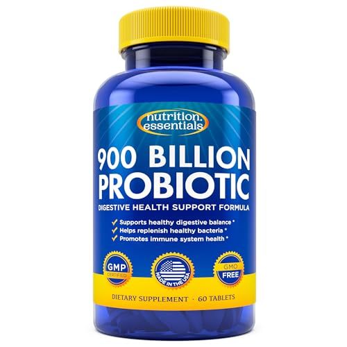 Probiotics for Women and Men - with Lactase Enzyme and Prebiotic Fiber for Digestive Health - 80%+ More Potent Supplement for Gut Health Support - Vegan Raw Probiotic Formula, Made in The USA