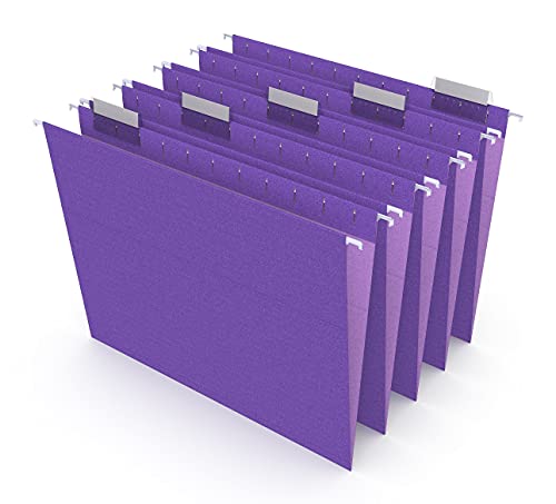 Staples 419200 Hanging File Folders 5 Tab Letter Size Purple 25/Box (419200)