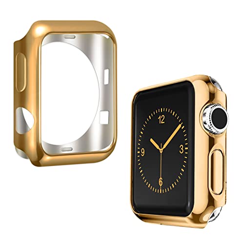 Alritz for IWatch Case 42mm, Alritz Soft Slim TPU Protective Case Anti-Scratch Bumper Cover for IWatch Series 1/2/3/Nike+/Sport/Edition, 42mm, Gold