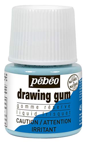 Pebeo Easy Peel Liquid Latex Masking Fluid - Drawing Gum - Dries Quickly - For Ink - Watercolor - Gouache Painting & Illustration - Fine Arts & Crafts Supplies - 45ml Bottle