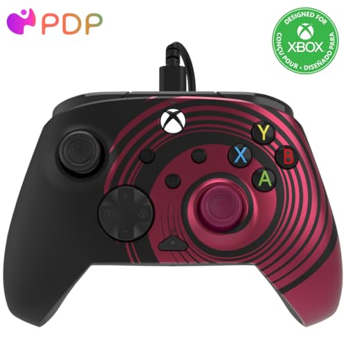 PDP Gaming REMATCH Enhanced Wired Controller Licensed for Xbox Series X|S/Xbox One/PC/Windows, Mappable Back Buttons, Advanced Customizable App - Ruby Swirl (Amazon Exclusive)