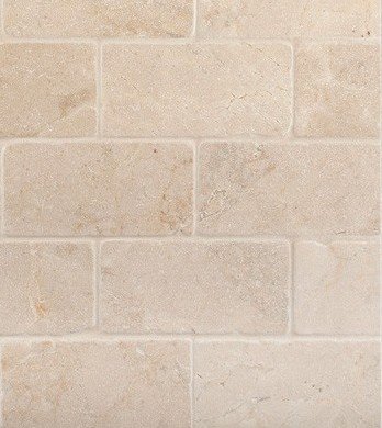 Crema Marfil 3x6' Subway Marble Tile Tumbled and Honed