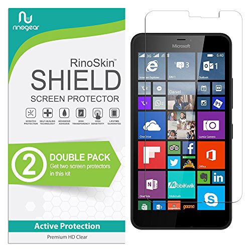 RinoGear (2-Pack) Screen Protector Designed for Microsoft Lumia 640 XL Screen Protector Case Friendly Accessories Flexible Full Coverage Clear TPU Film