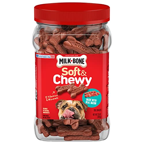 Milk-Bone Soft & Chewy Dog Treats Made with Real Bacon, 25 Ounce