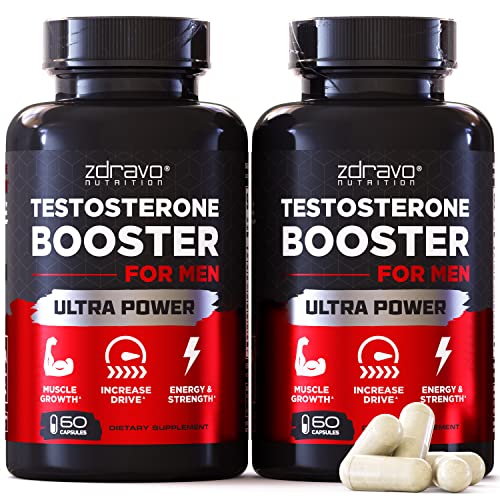 Testosterone Booster - Testosterone Supplement for Men - Workout Supplement for Muscle Growth, Libido, Stamina, Strength, Endurance - Male Enhancing Supplement Pills - Men's Test Booster - Tongkat Ali