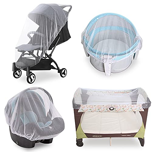 Baby Mosquito Net for Stroller, Reusable Bug Net for Stroller, Bassinets, Cradles, Playards, Pack N Plays and Portable Mini Crib, Portable & Durable Baby Insect Netting