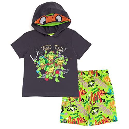 Teenage Mutant Ninja Turtles Leonardo Michelangelo Raphael Toddler Boys T-Shirt and Mesh Shorts Outfit Set Null 5T