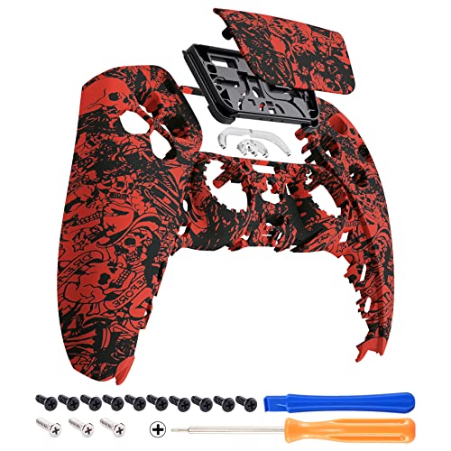 eXtremeRate Demons and Monsters Touchpad Front Housing Shell Compatible with ps5 Controller BDM-010 BDM-020 030 040, DIY Replacement Shell & Touch Pad Cover Compatible with ps5 Controller