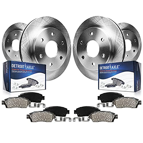 Detroit Axle - Brake Kit for Chevy Traverse Buick Enclave GMC Acadia Limited Saturn Outlook Front Rear Disc Brake Rotors Ceramic Brakes Pads Replacement: 12.80' inch Front Rotor