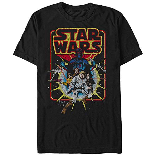 STAR WARS Men's Retro Explosion T-Shirt - Black - 5X Large