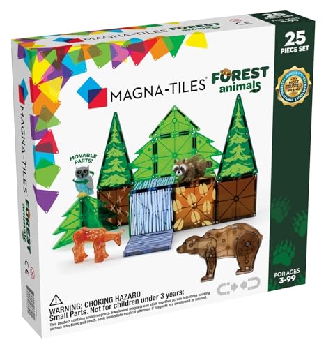 MAGNA-TILES Forest Animals 25-Piece Magnetic Construction Set, The ORIGINAL Magnetic Building Brand