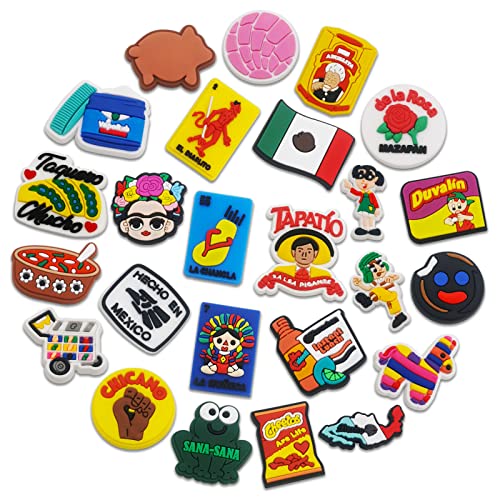 25 | 50PCS Mexican Shoes Charms fits for Clog Sandals, Mexican Inspired Shoes Decorations for Adults Women Men Party Favor (25)