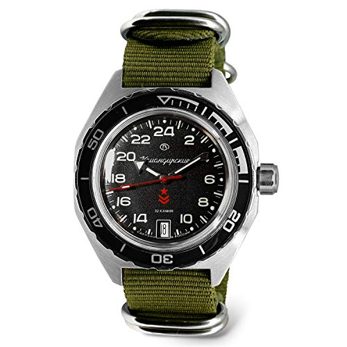 Vostok | Komandirskie 650541 GMT Automatic Mechanical Self-Winding Diver Wrist Watch | Green Strap B