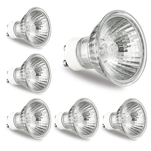 Jaenmsa GU10 Halogen Light Bulbs, 6 Pack GU10 120V 50W, MR16 GU10 Light Bulb, Replacement for Dimmable Candle Warmer Light Bulbs