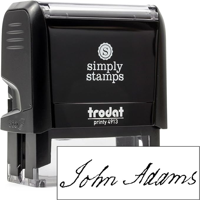 Custom Signature Stamp - Self Inking - Your Choice of 7 Ink Colors! (Medium)
