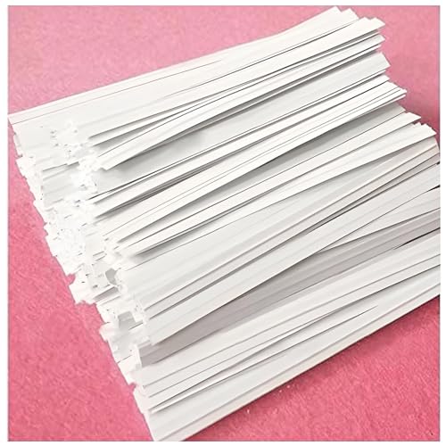 500 Pcs White Paper Twist Ties 5' Reusable Bread Ties Twisty-ties White Twist Ties Bag Ties Twist Ties for Bags Bread Wire Ties Reusable Twist Tie for Party Cello Candy Bread Coffee Bags Cake Pops